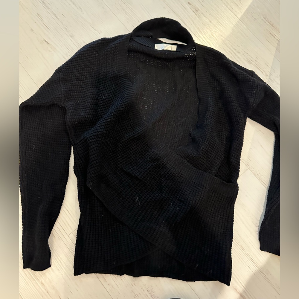 Open back or front black sweater